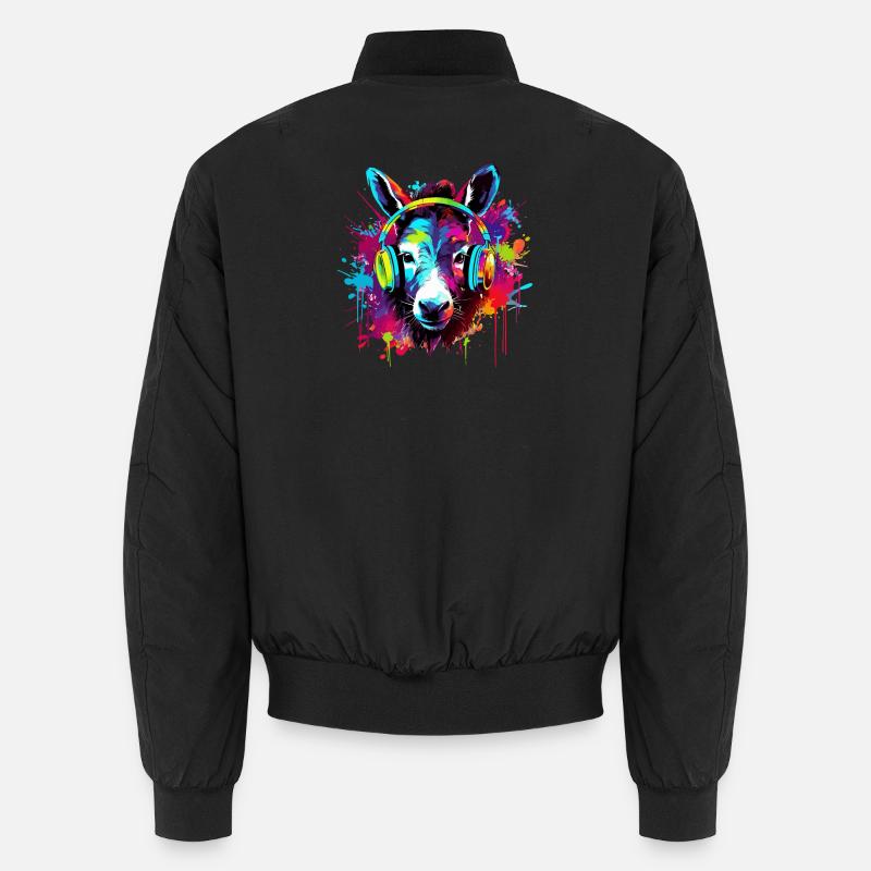 Esel mit Kopfhörer Musik Tiere Unisex Bomberjacke