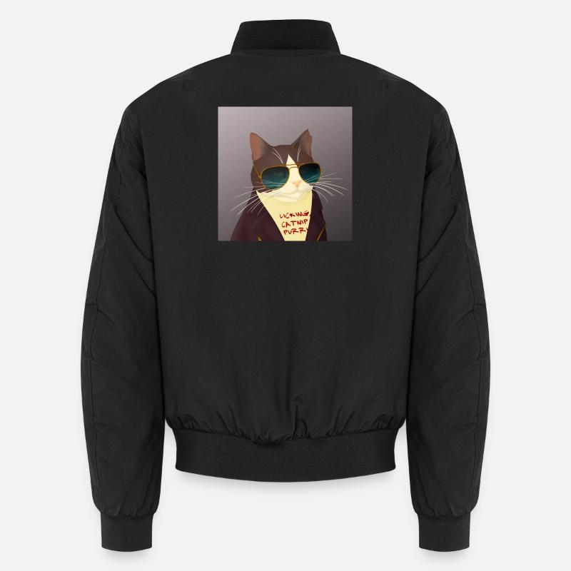 Lucifur Lickster - Portrait drôle de chat de roche gen x Bomber unisexe