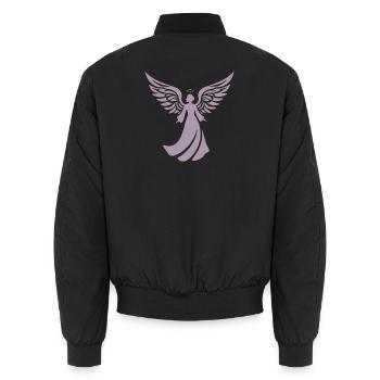 engel silhouette weihnachten heiligenschein - Unisex Bomberjacke - Schwarz - Hinten - AI Model Male 185 light (185cm)