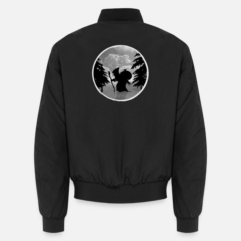 Knecht Ruprecht im Scherenschnitt Stil Weihnachten Unisex Bomberjacke