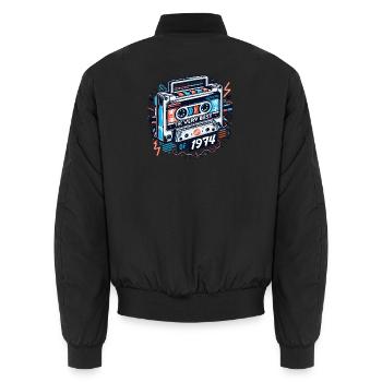 Anniversaire très le meilleur de 1974 rétro - Bomber unisexe - noir - Dos - AI Model Male 185 light (185cm)
