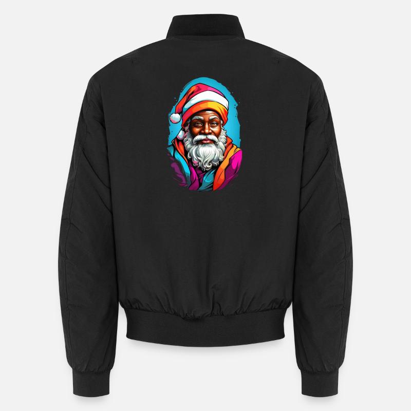 Père Noël festif avec écharpe colorée Bomber unisexe