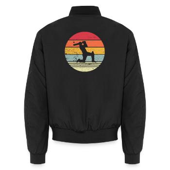 Lustiges Kricket Spruch Vintage Cricket Spiel - Unisex Bomberjacke - Schwarz - Hinten - AI Model Male 185 light (185cm)