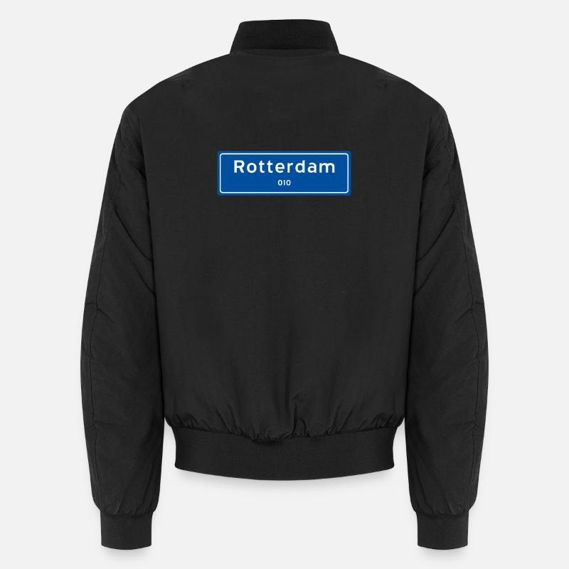 Rotterdam 010 Ortsschild - Unisex Bomberjacke - Schwarz