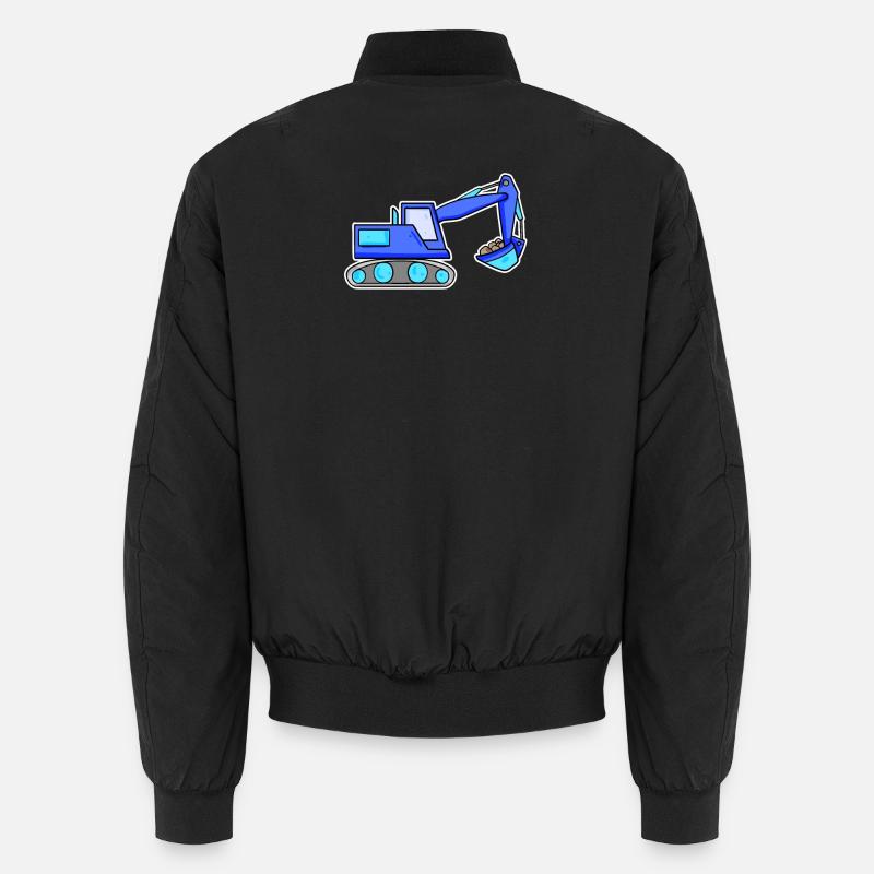Bagger Baustelle Baggerfahrer Blau Unisex Bomberjacke