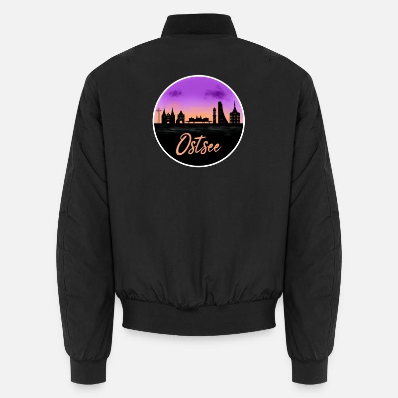 Baltic Sea Fineline Skyline - Unisex Bomber Jacket - black
