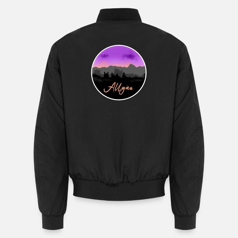 Allgäu Fineline Skyline - Unisex Bomberjacke - Schwarz