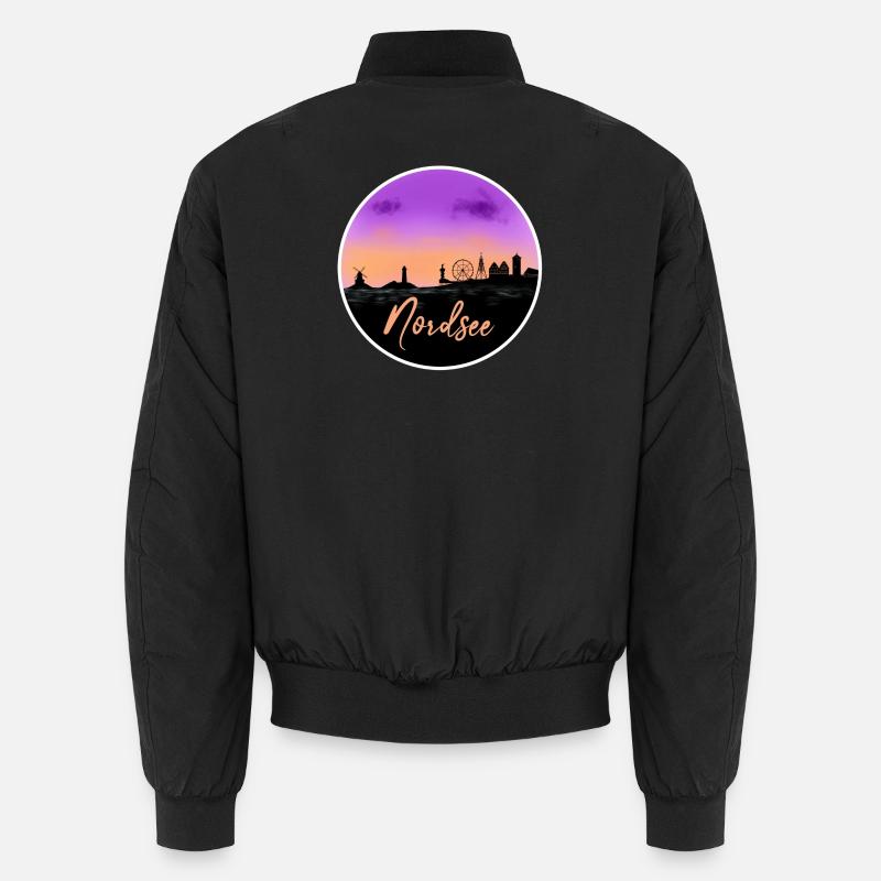 Nordsee Fineline Skyline - Unisex Bomberjacke - Schwarz