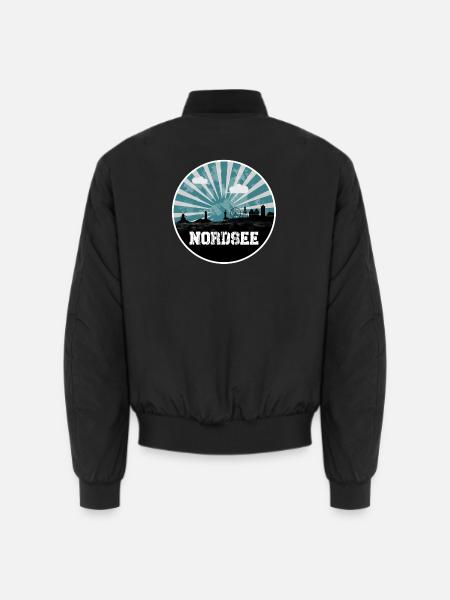 Nordsee Blue Hour Skyline - Unisex Bomberjacke - Schwarz