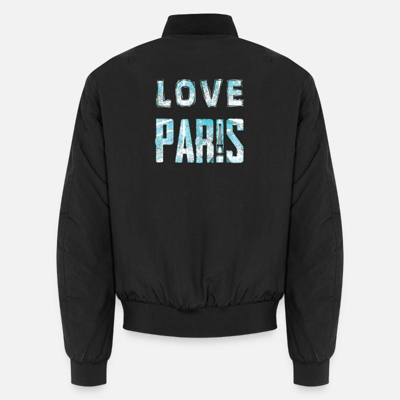 Love Paris Water Effect Design Unisex Bomber Jacket