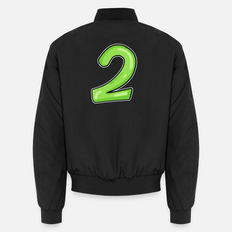 2 - Numéro - Numéro Deux - 2 vert Bomber unisexe