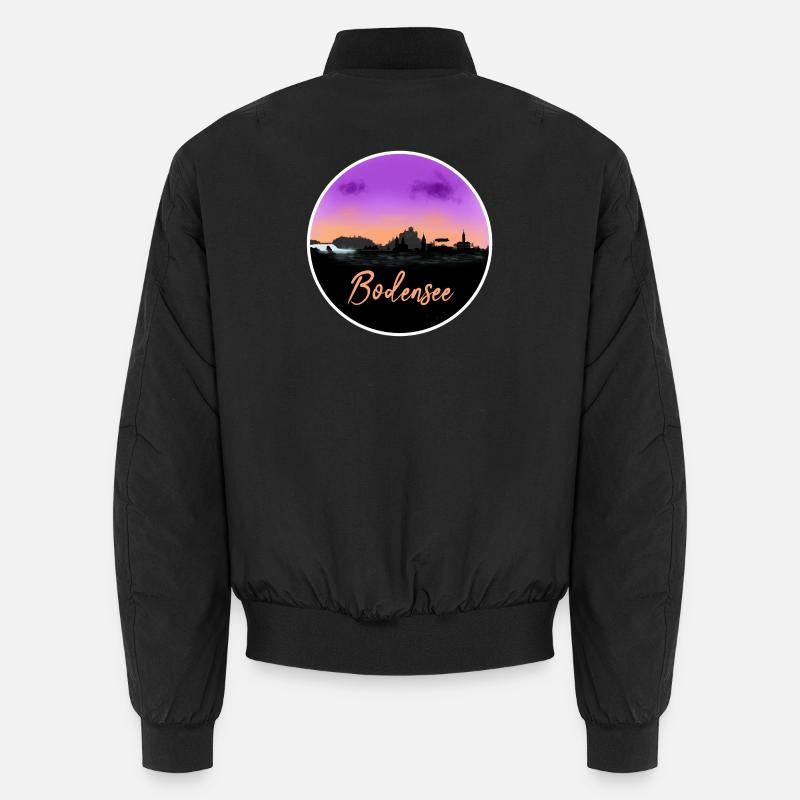 Bodensee Fineline Skyline - Unisex Bomberjacke - Schwarz