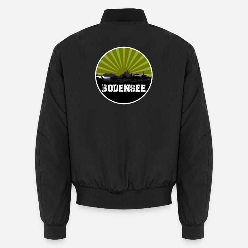 Lake Constance Retro Skyline - Unisex Bomber Jacket - black
