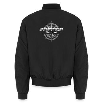 Skyline Stuttgart - Unisex Bomberjacke - Schwarz - Hinten - AI Model Male 185 light (185cm)