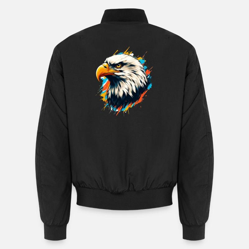 Bald Eagle - Unisex Bomber Jacket - black
