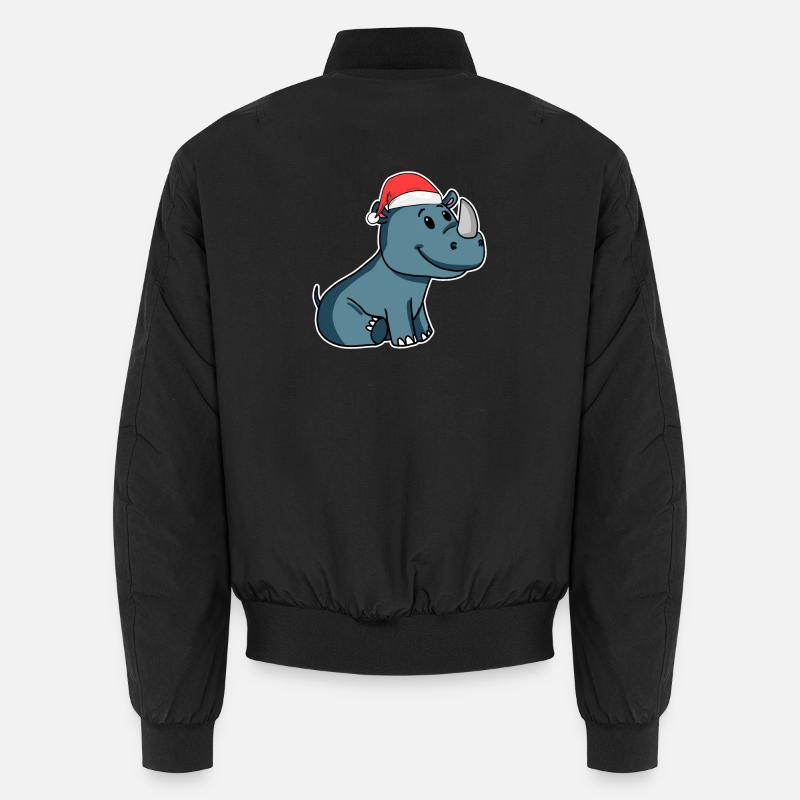 Noël rhinocéros - Bomber unisexe - noir