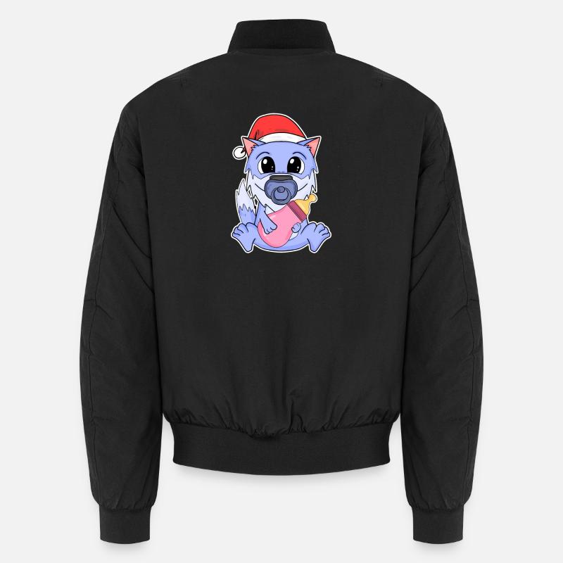 Bébé loup Noël - Bomber unisexe - noir