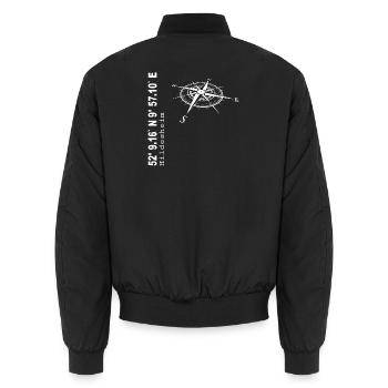 Koordinaten Hildesheim - Unisex Bomberjacke - Schwarz - Hinten - AI Model Male 185 light (185cm)
