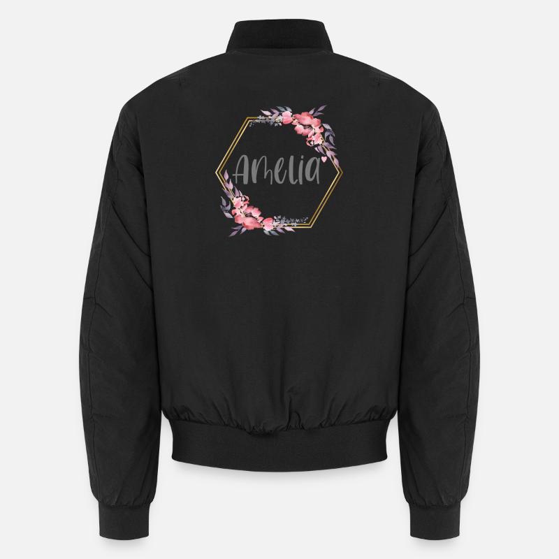 Amelia fille nom cadeau de bébé - Bomber unisexe - noir