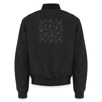 Spinnen muster, halloween outfits, animal prints - Unisex Bomberjacke - Schwarz - Hinten - AI Model Male 185 light (185cm)