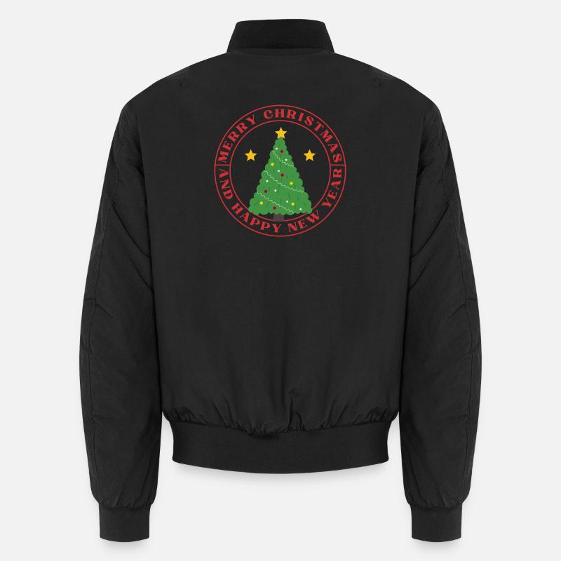Festive Circular Christmas Tree Unisex Bomber Jacket