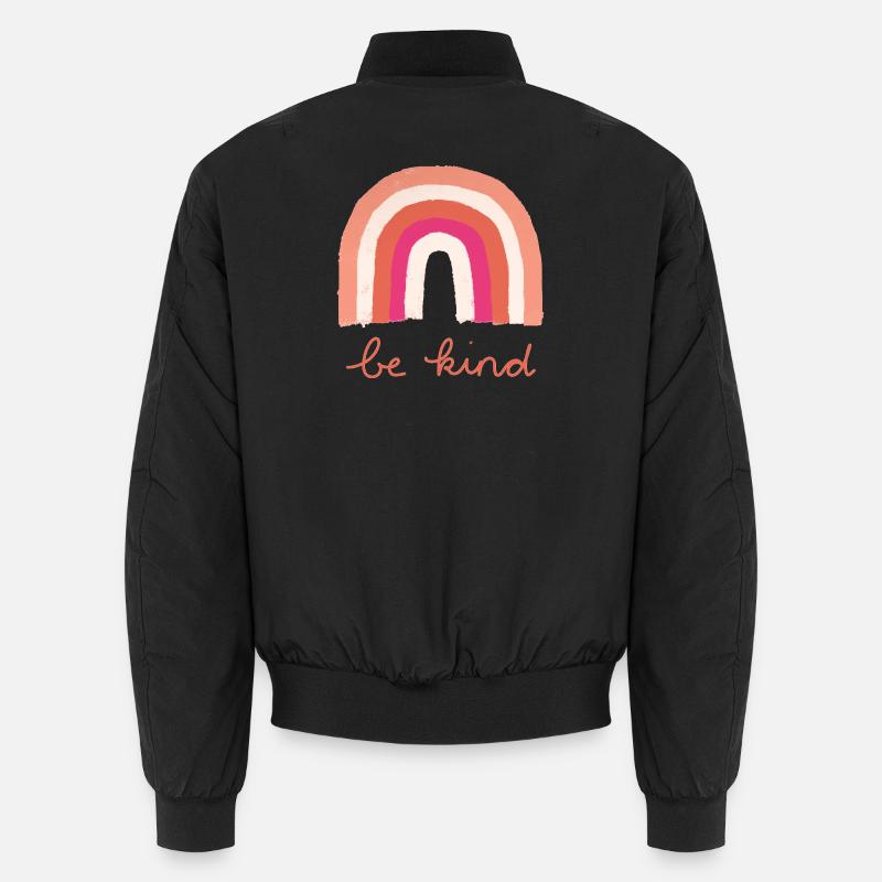 Soyez gentil arc-en-ciel - Bomber unisexe - noir