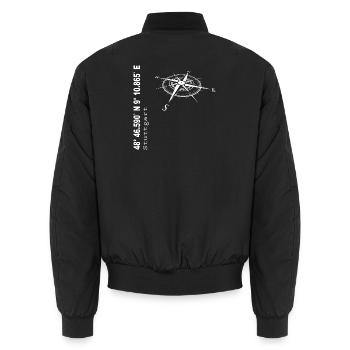 Koordinaten Stuttgart - Unisex Bomberjacke - Schwarz - Hinten - AI Model Male 185 light (185cm)