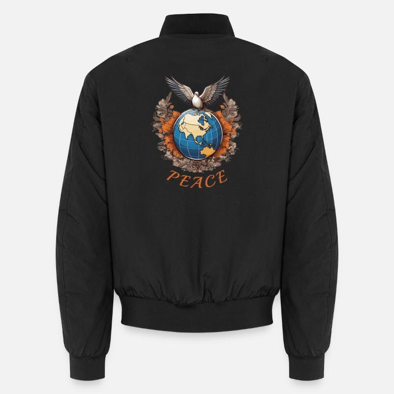 Peace on Planet Earth - Unisex Bomber Jacket - black