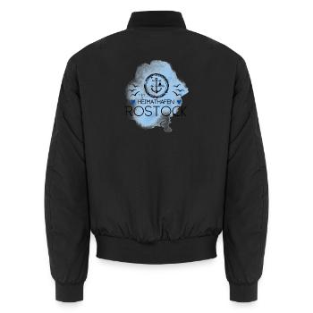 Rostock Liebe Heimathafen Ostsee - Unisex Bomberjacke - Schwarz - Hinten - AI Model Male 185 light (185cm)