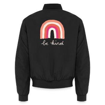 Be Kind Rainbow - Unisex Bomberjacke - Schwarz - Hinten - AI Model Male 185 light (185cm)