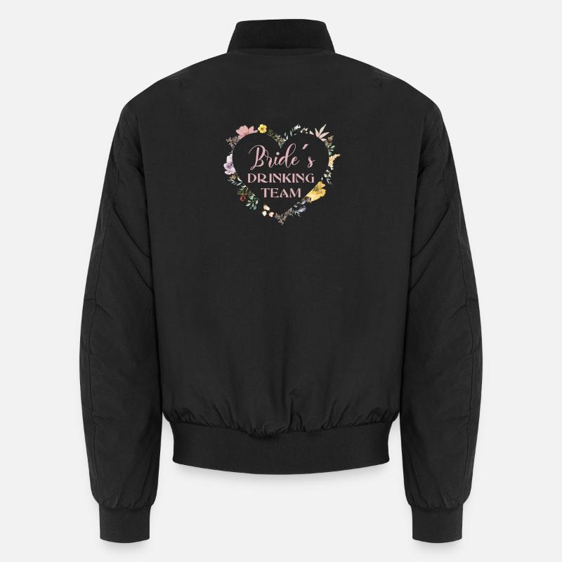 Bride's Drinking Team! Heart Flowers Unisex Bomber Jacket