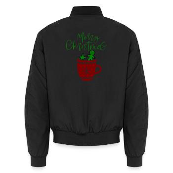 Merry Christmas, Plätzchen - Unisex Bomberjacke - Schwarz - Hinten - AI Model Male 185 light (185cm)