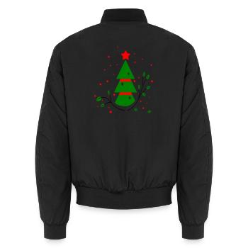 Christmas, Christmas Tree - Unisex Bomber Jacket - black - Back - AI Model Male 185 light (185cm)