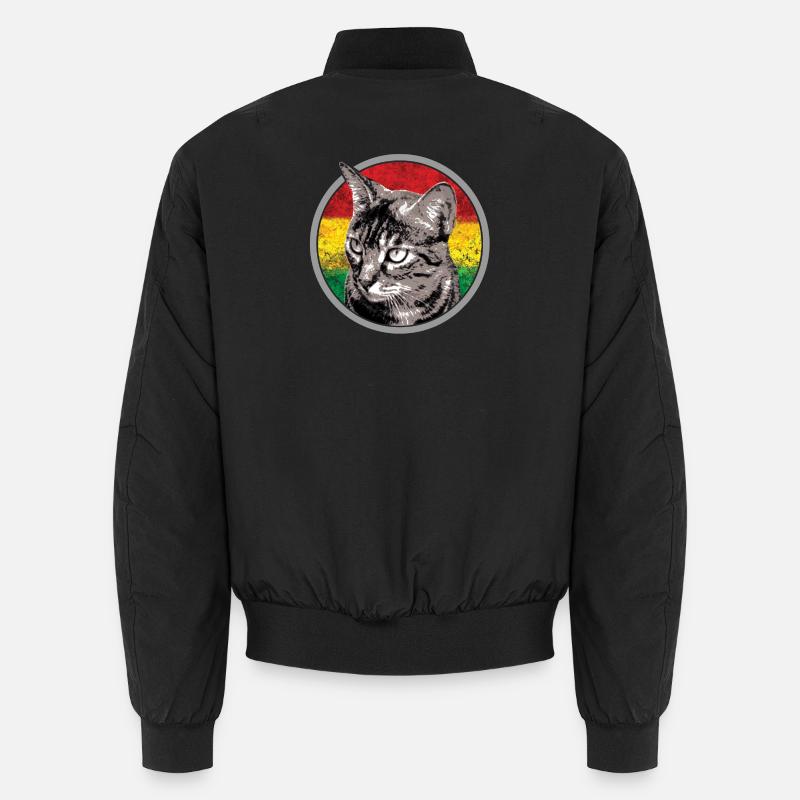 Visage de chat avec drapeau reggae Bomber unisexe