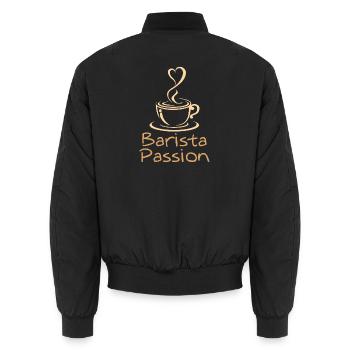 Barista Passion Kaffee Geschenk Kaffeeliebhaber - Unisex Bomberjacke - Schwarz - Hinten - AI Model Male 185 light (185cm)