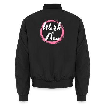Arbeitsablauf Produktivität Fokus Motivation Shirt - Unisex Bomberjacke - Schwarz - Hinten - AI Model Male 185 light (185cm)
