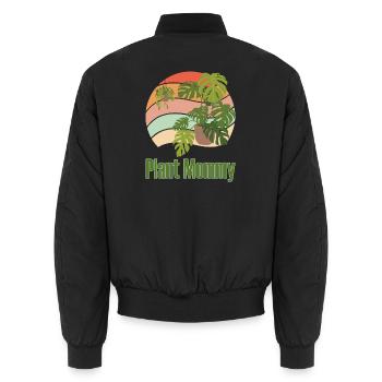 Plant Mommy Vintage Pflanzen Geschenk Pflanzenmama - Unisex Bomberjacke - Schwarz - Hinten - AI Model Male 185 light (185cm)