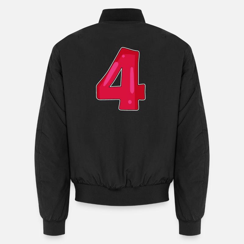 Zahl Vier Ziffer Nummer Vierter Vierte Unisex Bomberjacke