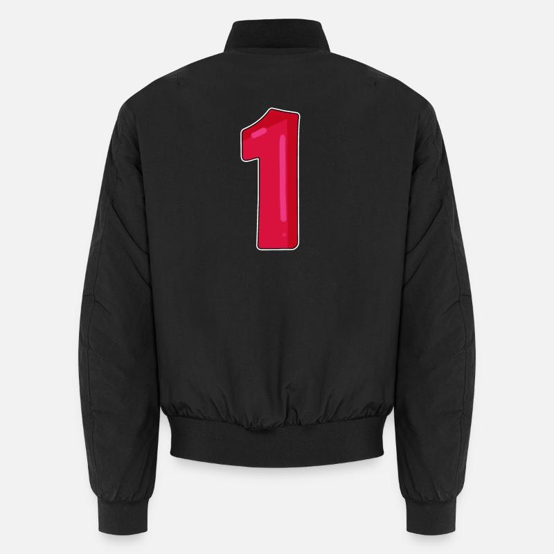 Nummer 1 Rot Dunkel Unisex Bomberjacke