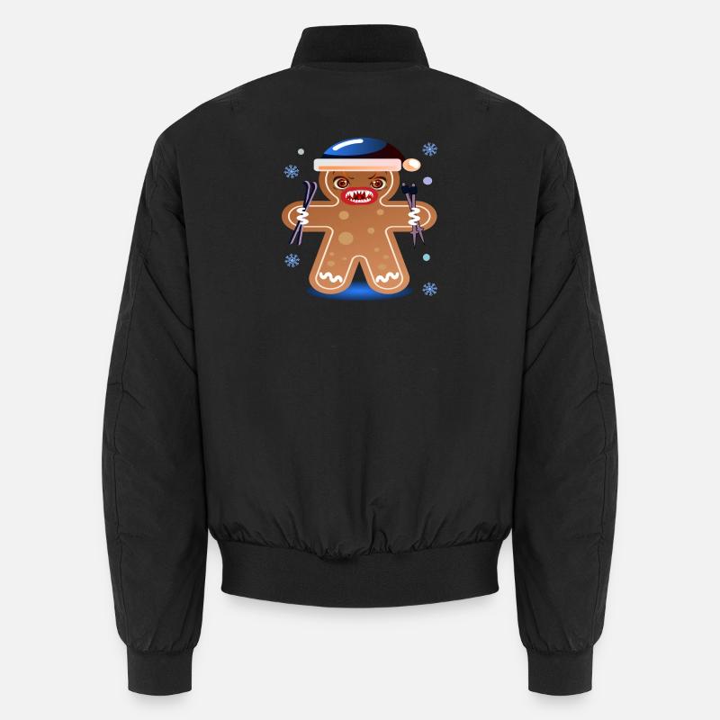 GINGERBREAD SKIING - ANGRY SKIER Unisex Bomber Jacket