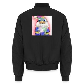 Bunter Weihnachtsmann mit Farbverlauf - Unisex Bomberjacke - Schwarz - Hinten - AI Model Male 185 light (185cm)