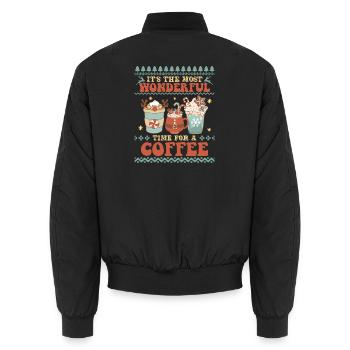 Hässlicher Weihnachtspullover - Unisex Bomberjacke - Schwarz - Hinten - AI Model Male 185 light (185cm)