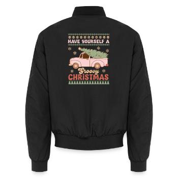 Hässlicher Weihnachtspullover - Unisex Bomberjacke - Schwarz - Hinten - AI Model Male 185 light (185cm)