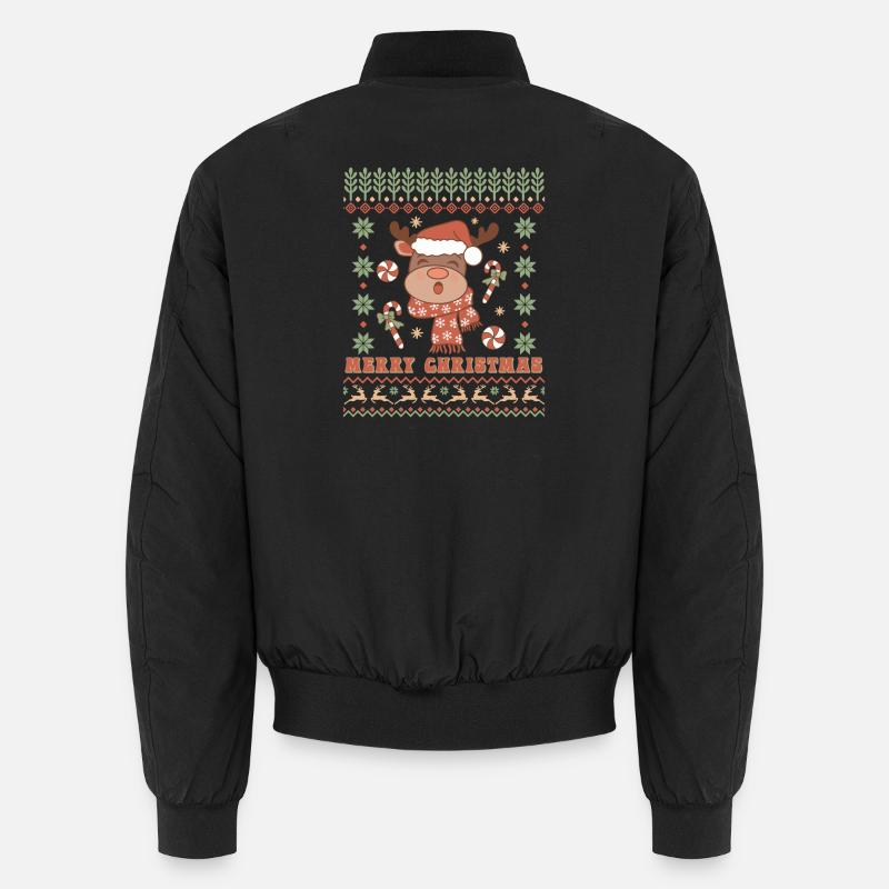 Hässlicher Weihnachtspullover - Unisex Bomberjacke - Schwarz