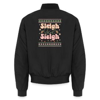 Ugly Christmas Sweater - Unisex Bomber Jacket - black - Back - AI Model Male 185 light (185cm)