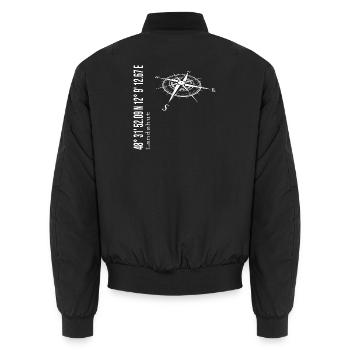 Koordinaten Landshut - Unisex Bomberjacke - Schwarz - Hinten - AI Model Male 185 light (185cm)