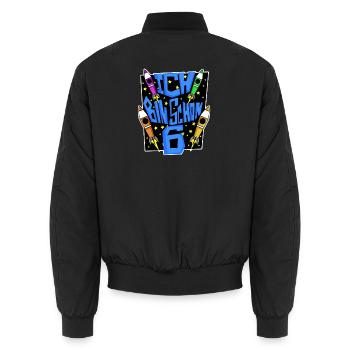 6 Geburtstag Junge Astronaut Rakete - sechs Jahre - Unisex Bomberjacke - Schwarz - Hinten - AI Model Male 185 light (185cm)