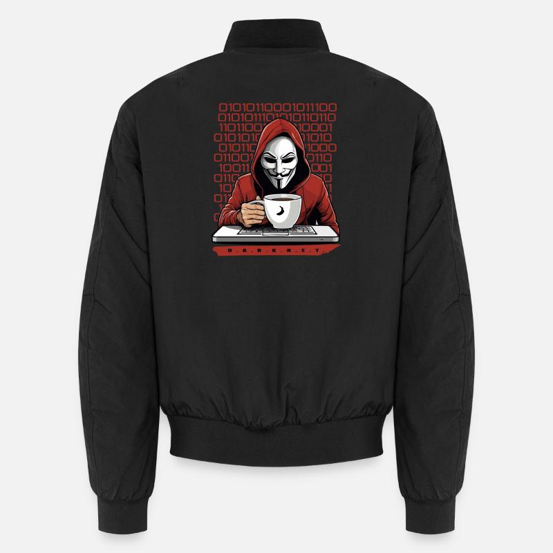Anonymous Hacker - Unisex Bomber Jacket - black