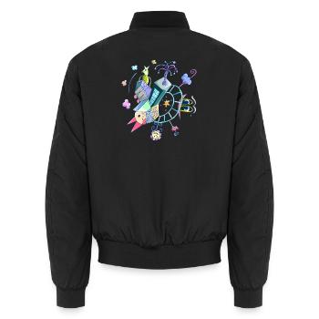 Fantasie - Welt für Kinder - Unisex Bomberjacke - Schwarz - Hinten - AI Model Male 185 light (185cm)