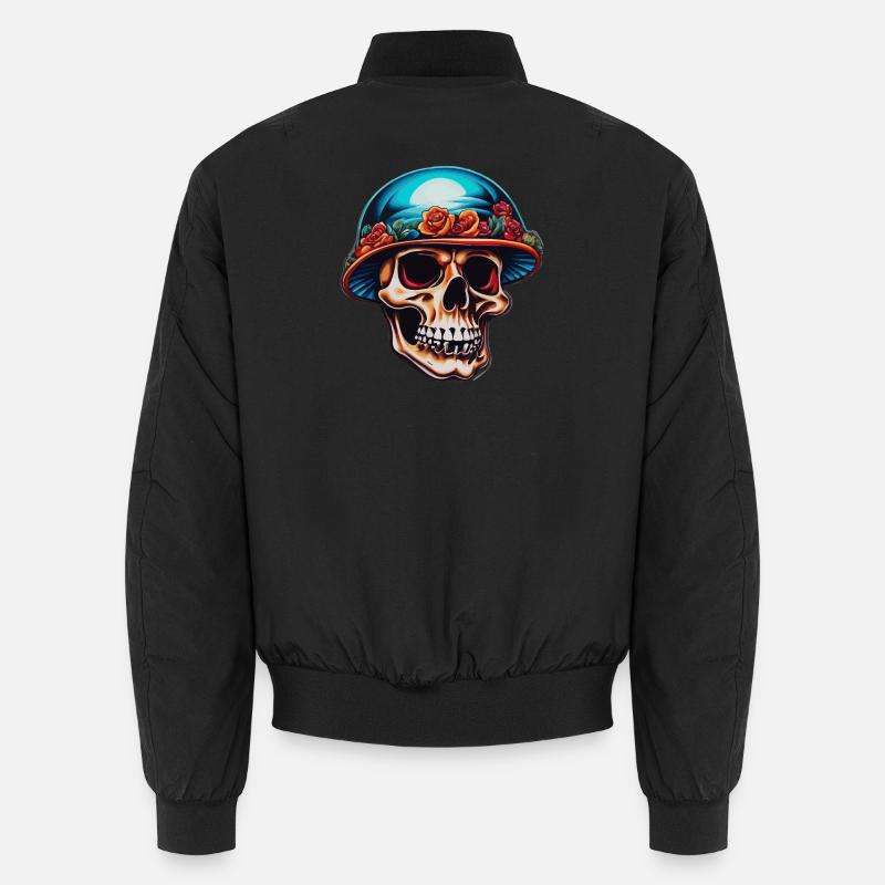 Totenkopf mit Pilzhut Unisex Bomberjacke